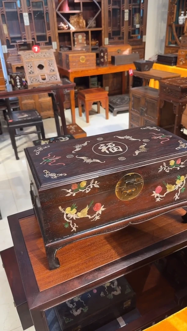 【闪购商品】木木艺邵氏紫檀五福腿箱498.8888