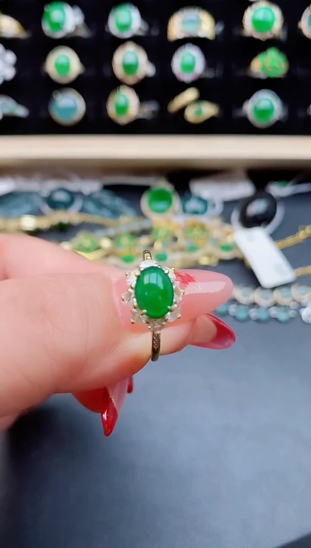 【闪购商品】翡翠戒指银S925镶嵌12121212