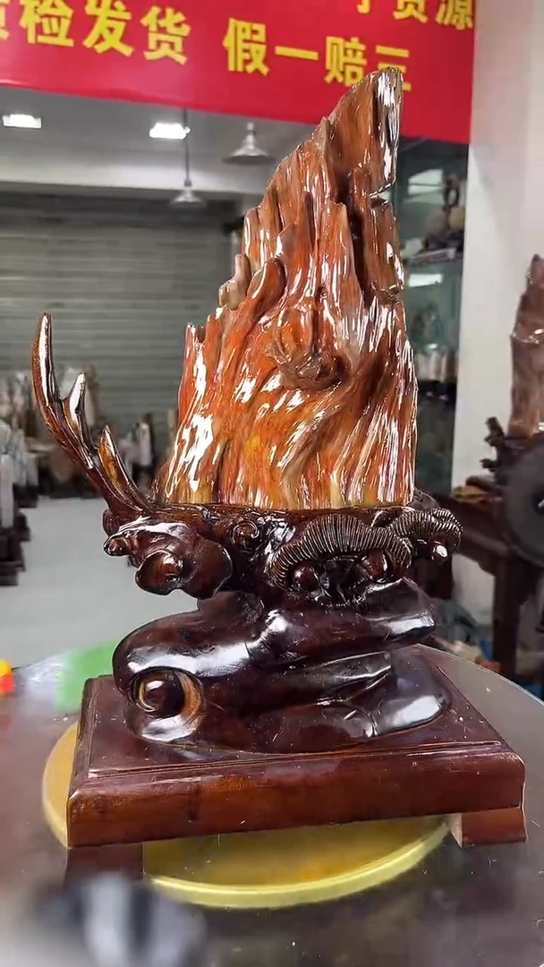 硅化玉珠宝奇石未镶嵌缅甸天然树化玉摆件