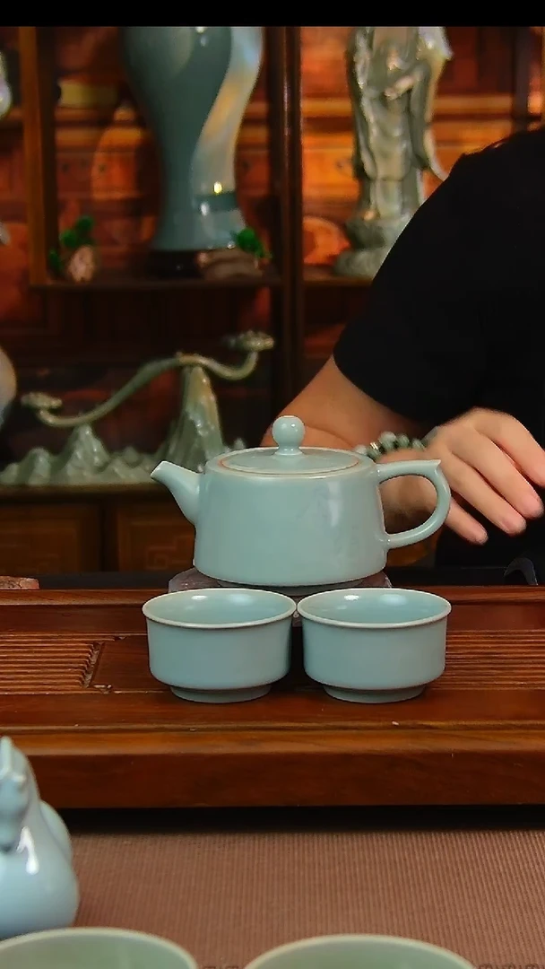 瓷片全手工舍得壶带两杯，一级品