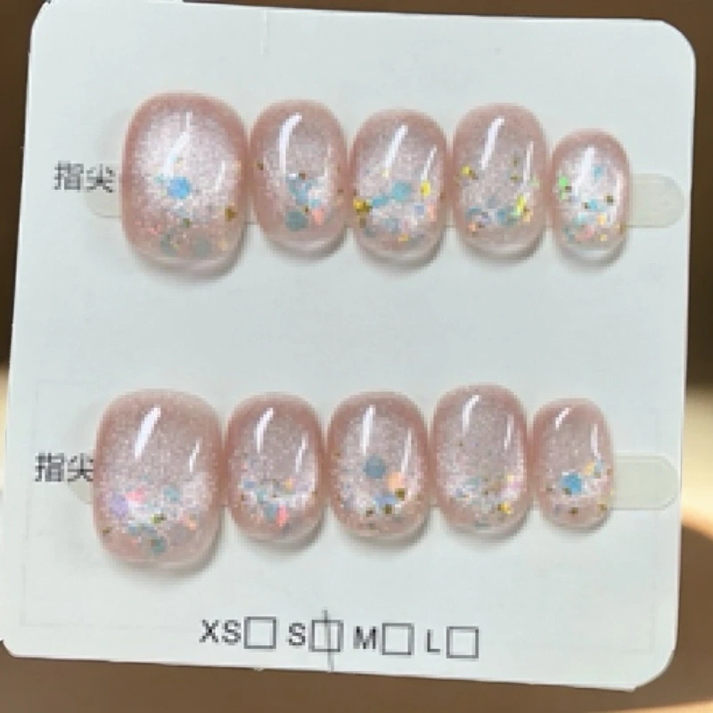 【甘露】猫眼美甲纯手工甲穿戴甲春夏款显白温柔简约美甲贴