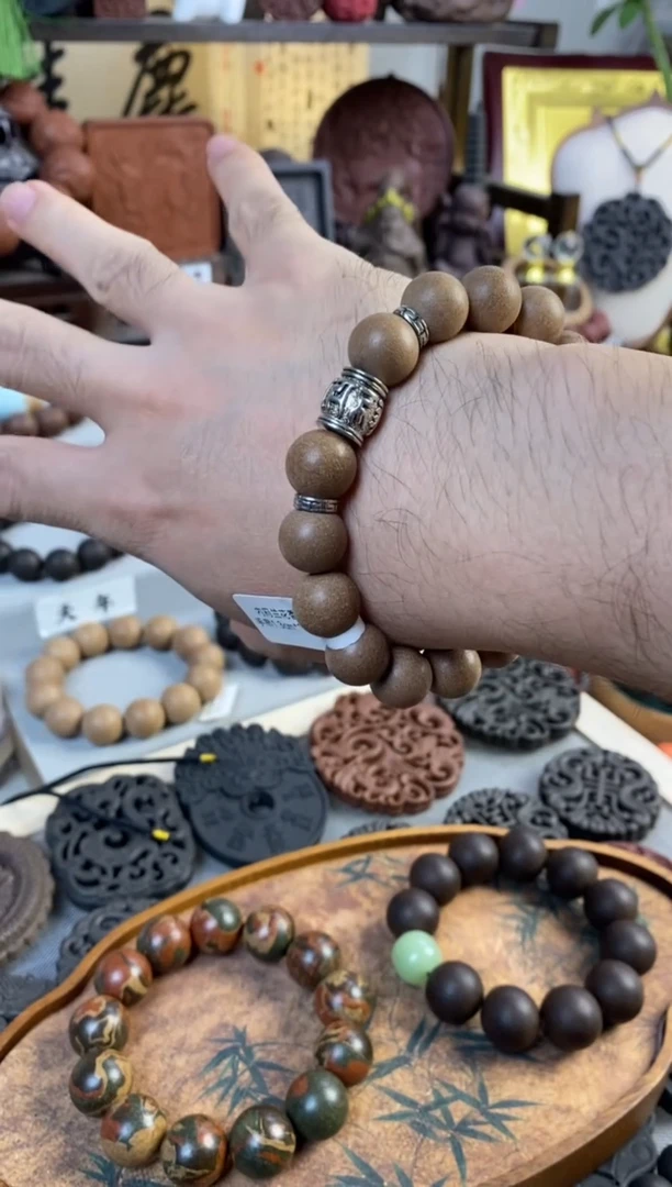 泥塑兰花香合香手串1.4