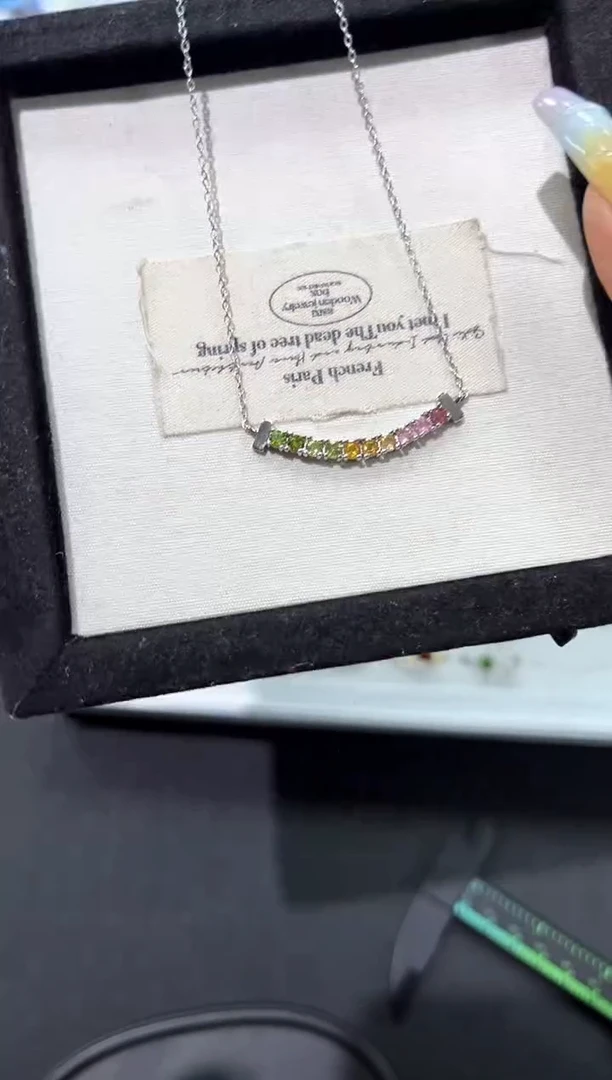 银S925镶嵌颈饰碧玺19c多样性发其一【1条】