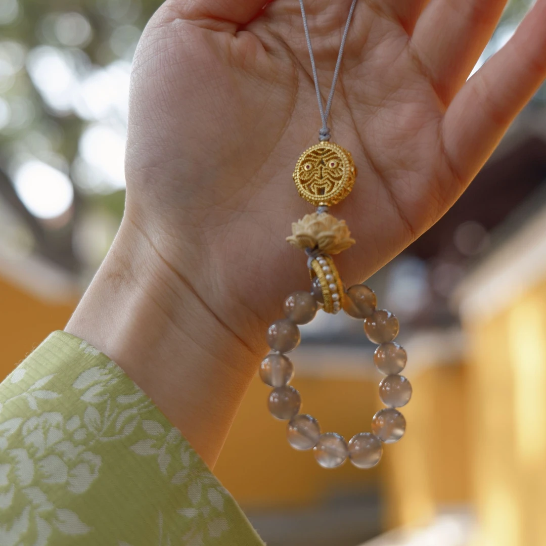 普陀山灰玛瑙手机挂906