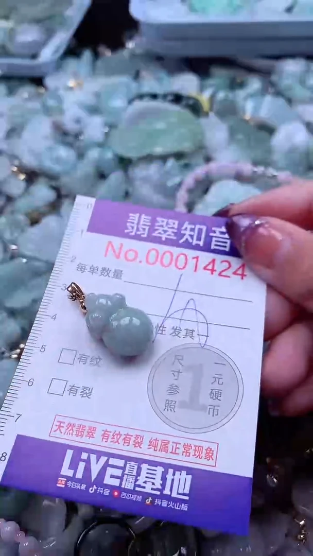 翡翠未镶嵌吊坠(不含链)1424