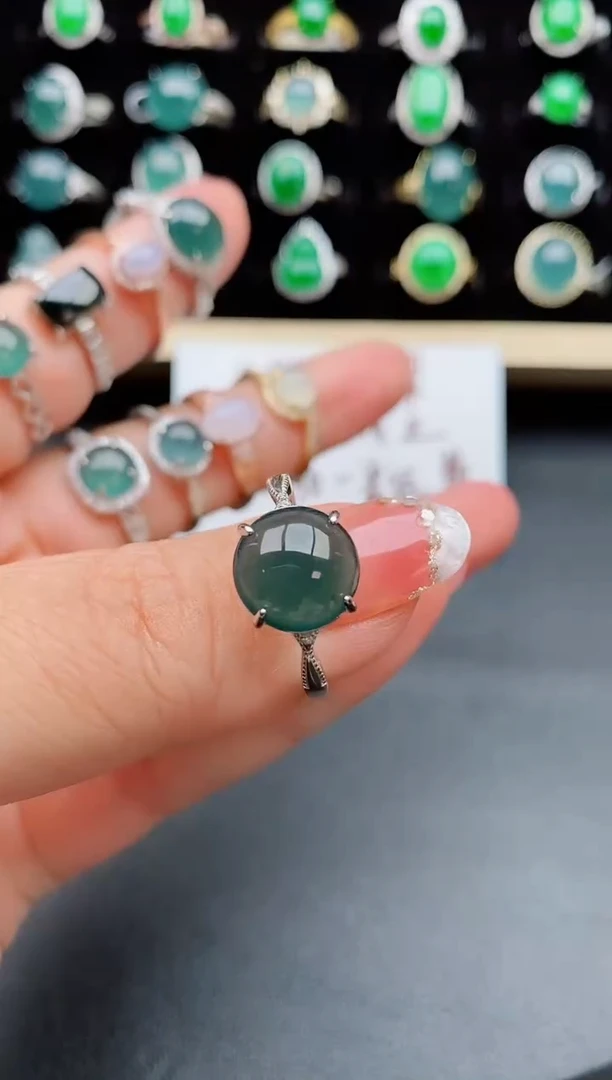 【闪购商品】翡翠戒指银S925镶嵌0000