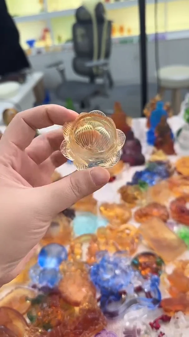 手工艺品琉璃莲花杯子两个