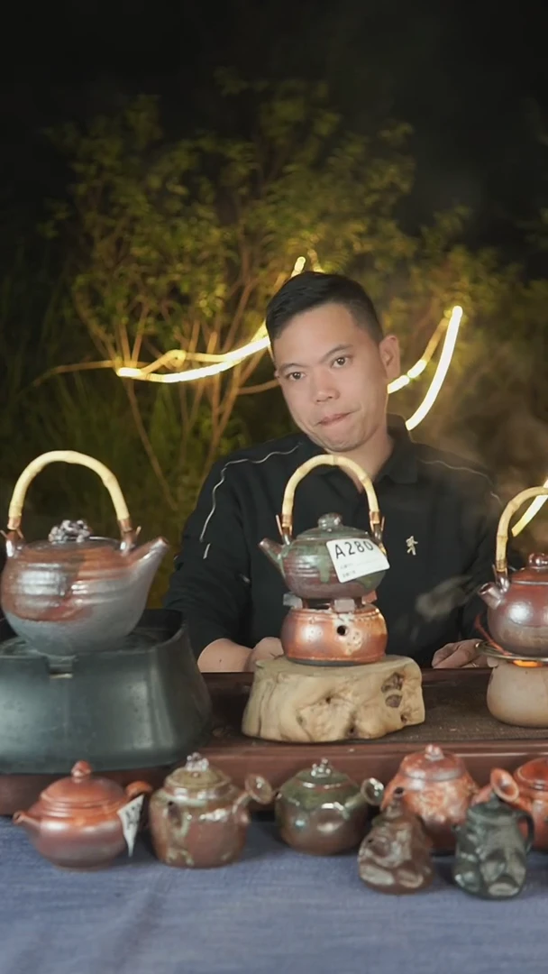 茶壶紫砂柴烧紫砂火炉+提梁壶