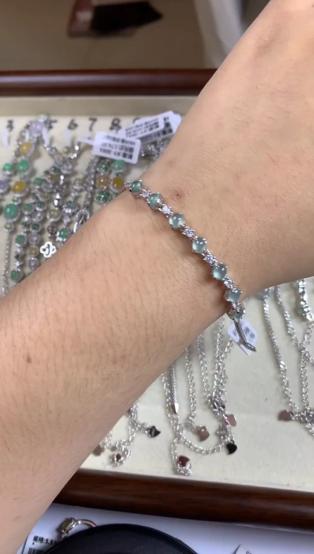 银S925镶嵌戒指翡翠手链6