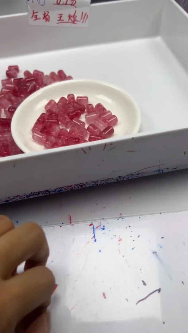 未镶嵌颈饰碧玺w1734粉碧玺管珠12*8mm*10颗