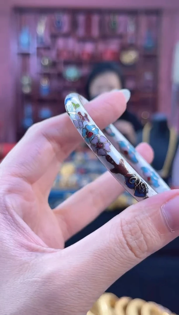 非遗 景泰蓝开口镯 56-63 白色