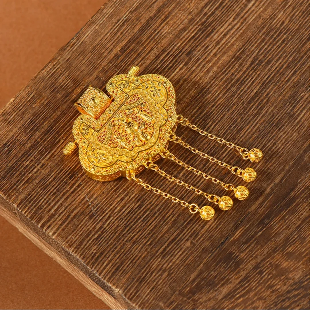 足金按克卖 真金纯黄金素款天子门生吊坠