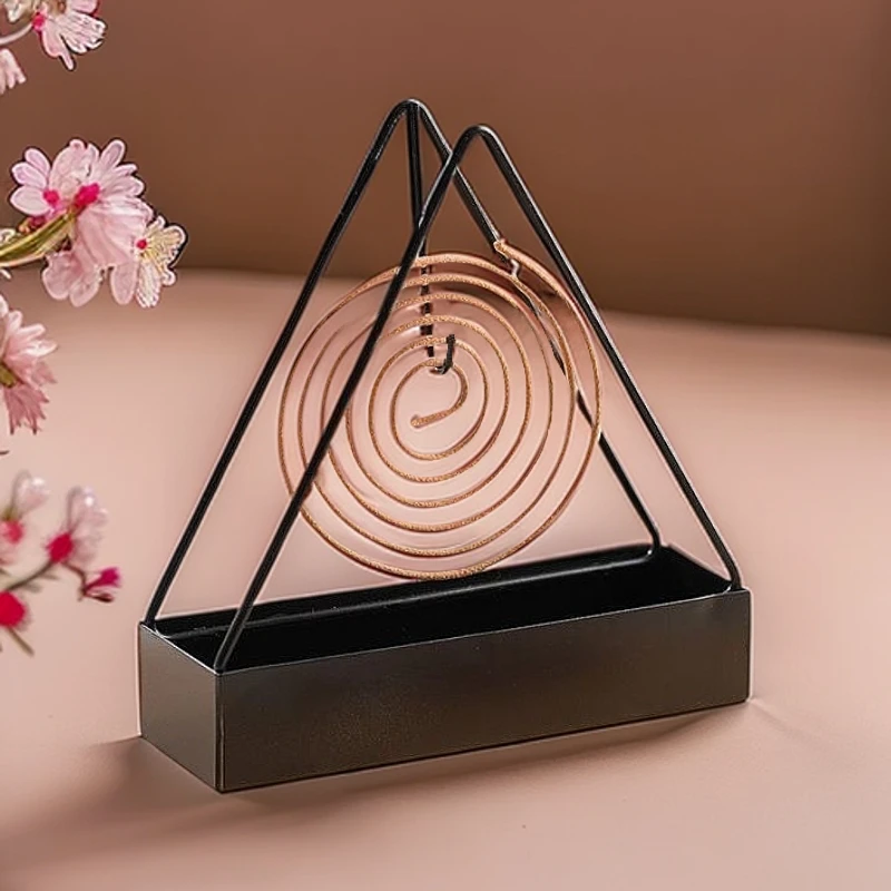 新款简约蚊香盘蚊香架家用创意铁艺檀香架子蚊香盘托支架接灰盘