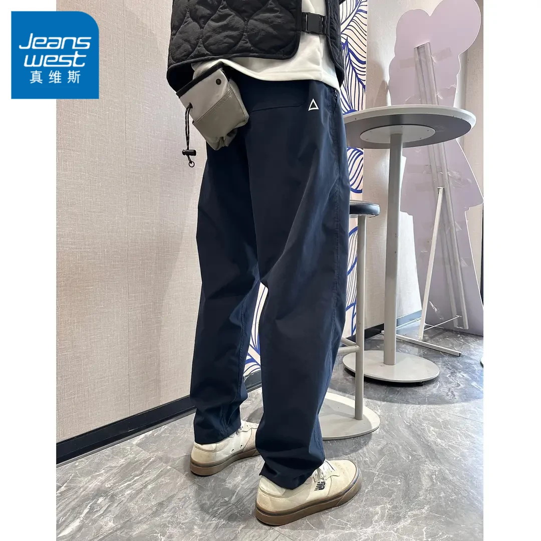 真维斯机能小三角白标宽松锥形美式工装长裤男女男生裤子