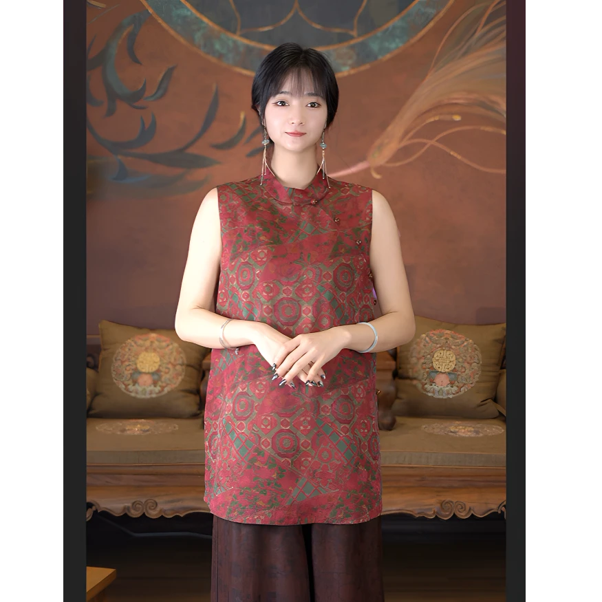 爱上莲心香云纱【红妆序】四经绞罗坎肩上衣  国风新中式老钱风