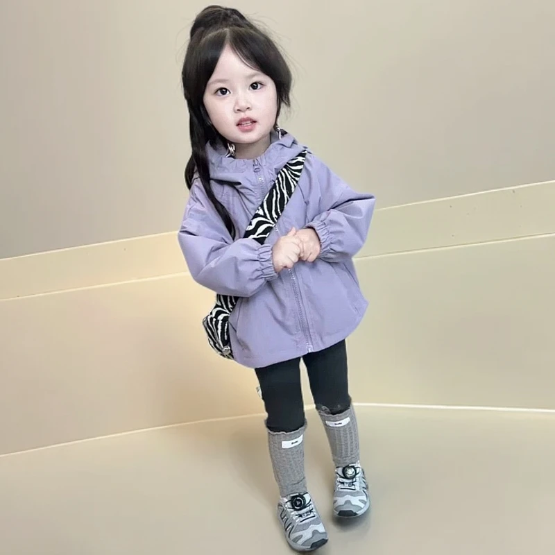 女童2024秋冬新款夹棉洋气韩版连帽拉链外套女宝幼儿园公主风小童
