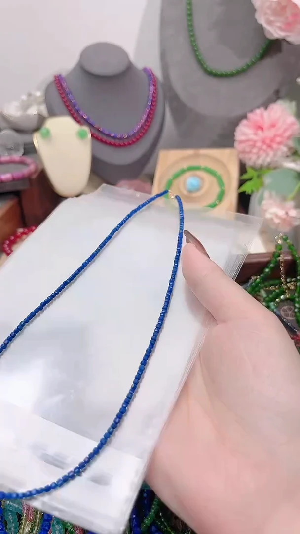 银S925镶嵌青金石颈饰蓝方99