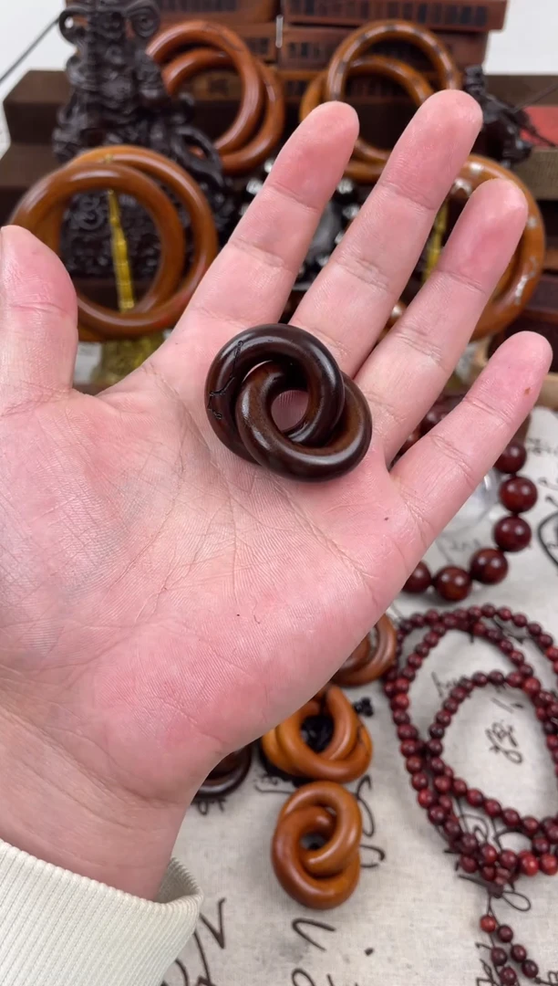 木枣木玉化1.5六七星小乾坤圈全品一物一拍带挂绳