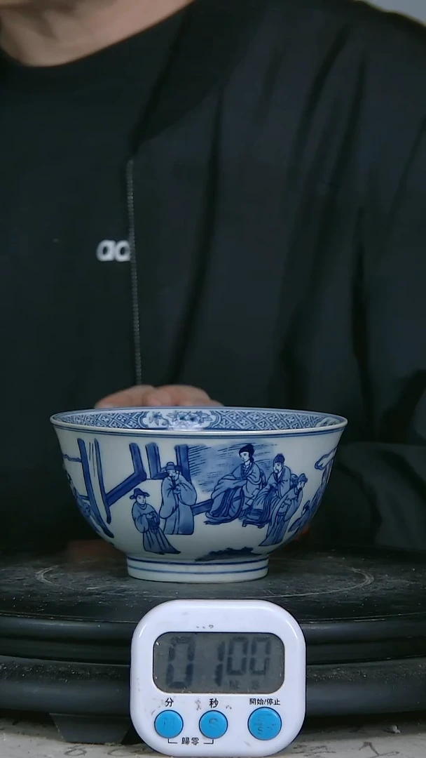 陶高****地青花精绘人物图碗