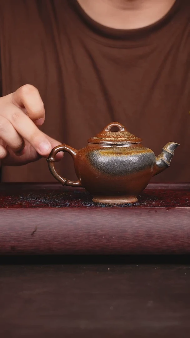 茶壶紫砂柴烧 竹节笑樱