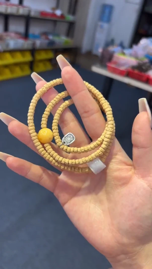 颈饰未镶嵌翡翠   5mm百香籽药片三圈锁骨链