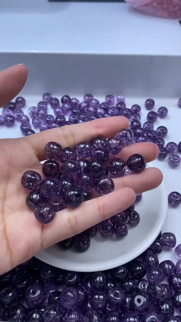 颈饰未镶嵌水晶W1699-乌梅紫色碧玺老型10*8mm*10颗