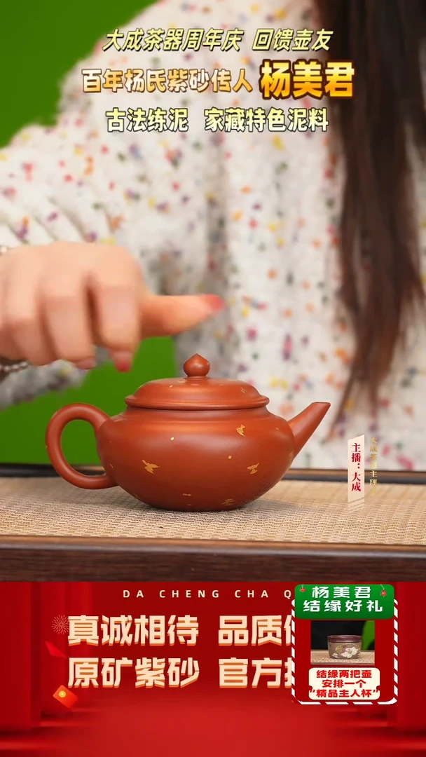 【闪购商品】紫砂茶壶100号杨美君 杨氏大红袍200cc左右