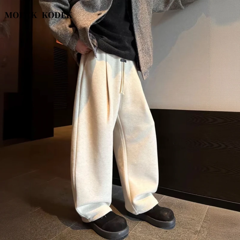 MODEK KODEK秋冬新款男士加绒加厚弯刀裤高品质潮牌百搭休闲长裤