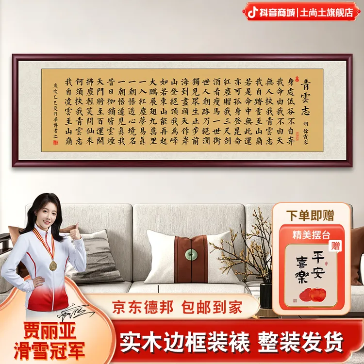 青云志喷绘字画挂墙书法作品成品出售办公室客厅茶室背景挂画