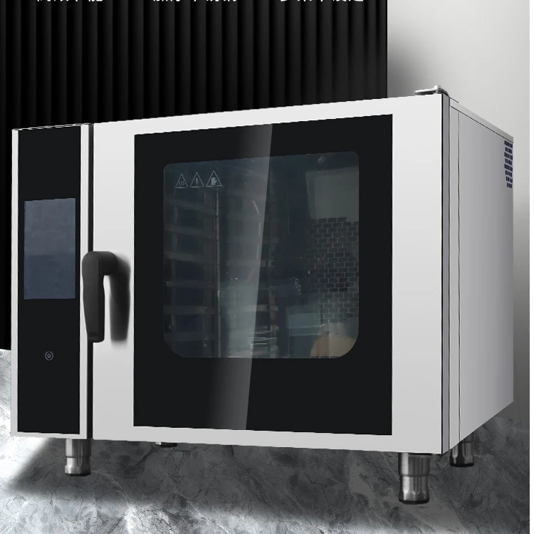 千麦JR-E5S万能蒸烤箱电热五层蒸烤一体机全自动清洗菜单烤鸡蒸炉