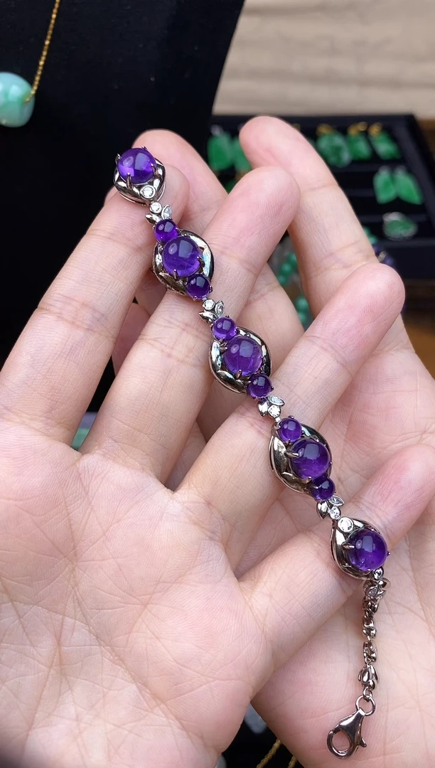 无非金属定制紫水手链