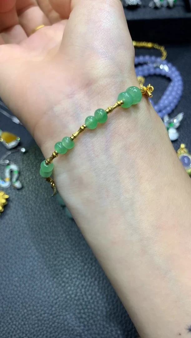18K金镶嵌手链翡翠3团购