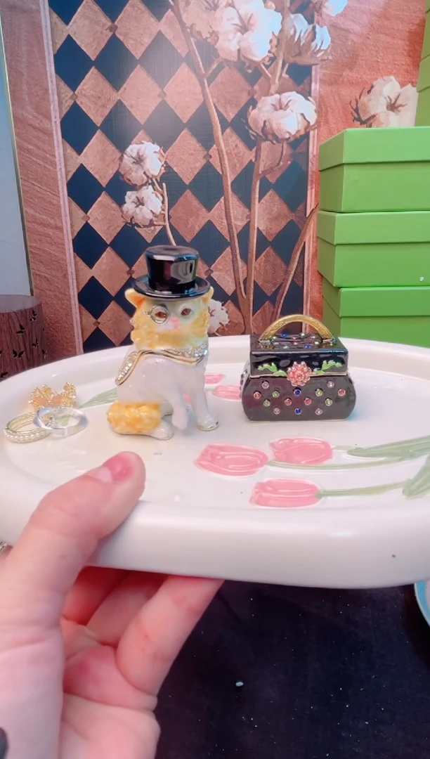 锌合金珐琅彩首饰盒摆件默认微瑕不退不换～