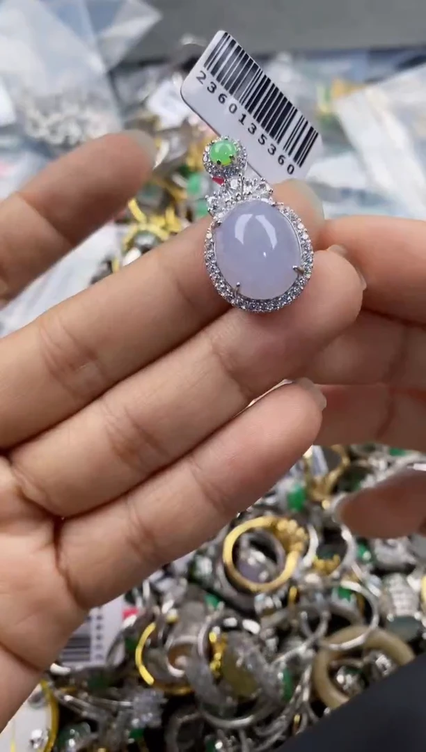 银S925镶嵌戒指翡翠888---7