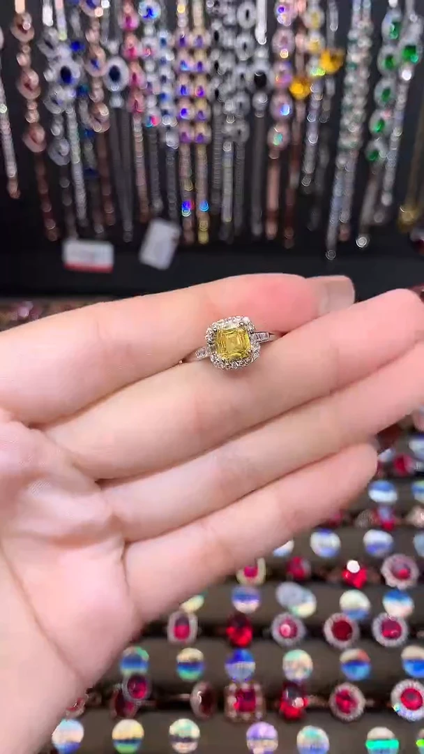 【闪购商品】水晶戒指银S925镶嵌6银色