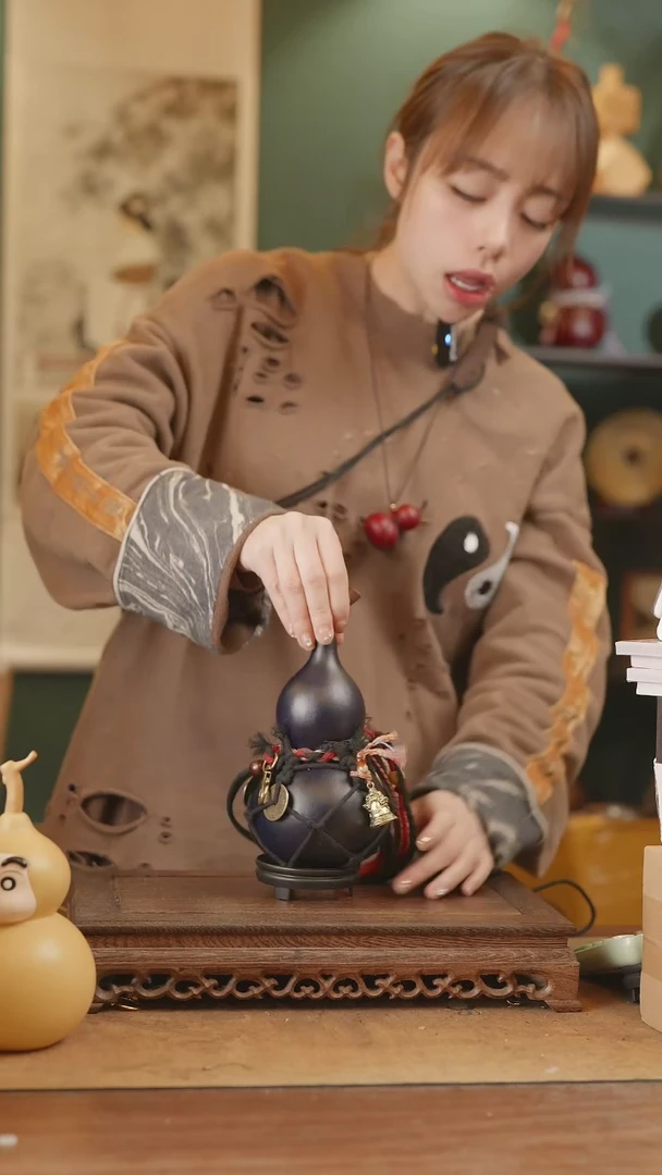 【闪购商品】313号精品天然大漆工艺防渗内胆酒葫芦~