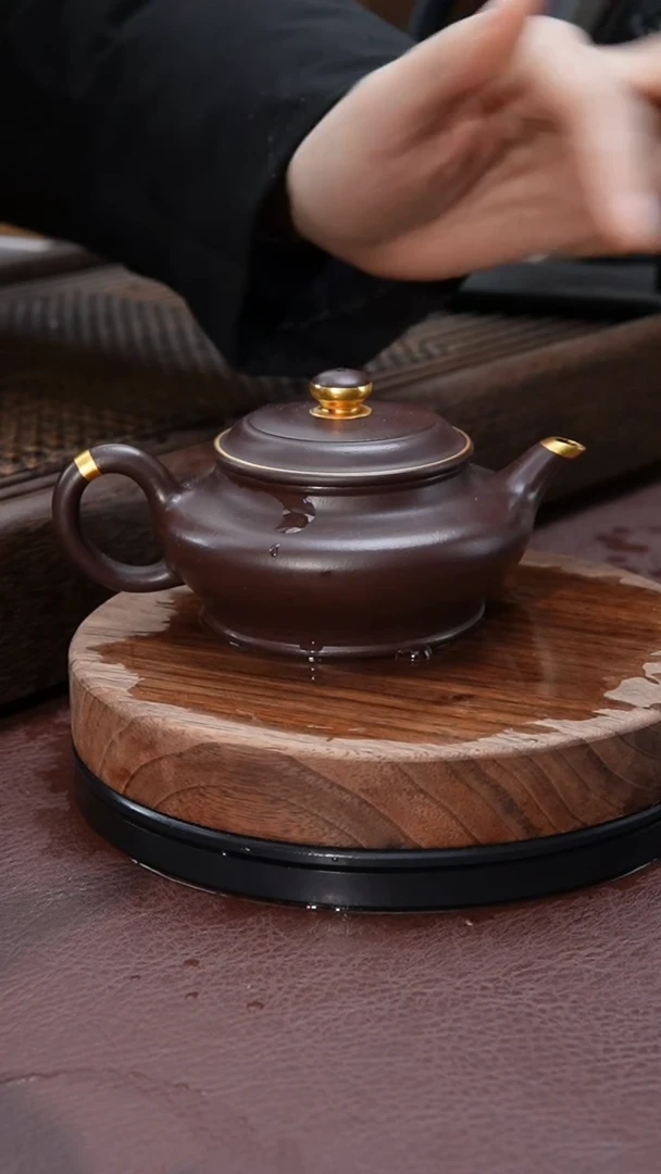 【闪购商品】紫砂茶壶描金水扁紫砂壶