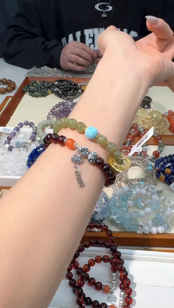 【闪购商品】琥珀手链银S925镶嵌H026血珀如意设计款