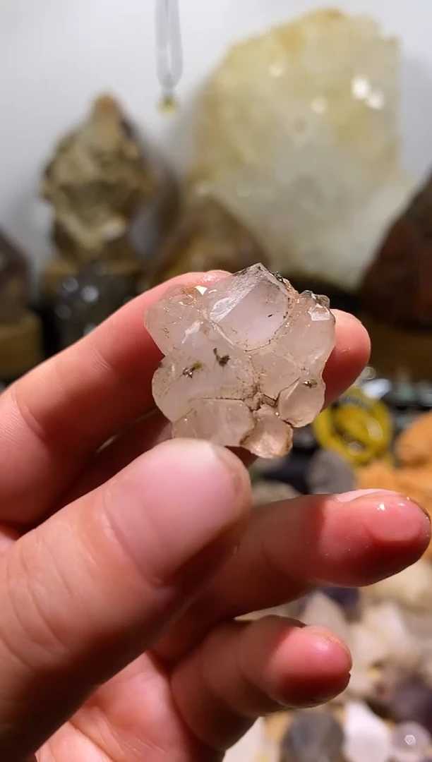 水晶珠宝半成品未镶嵌10号超七花园+黑发+绿帘