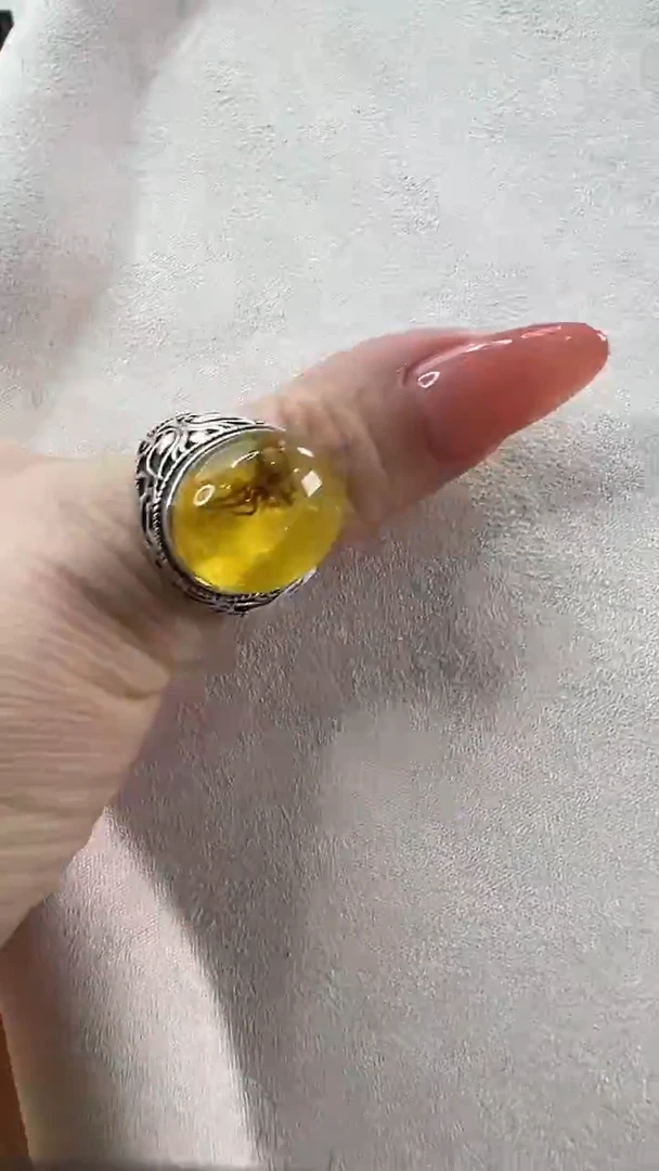 琥珀颈饰未镶嵌戒指