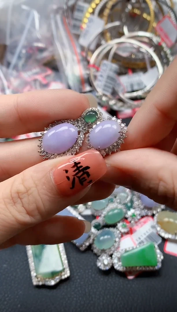 银S925镶嵌戒指翡翠天然A货缅甸翡翠