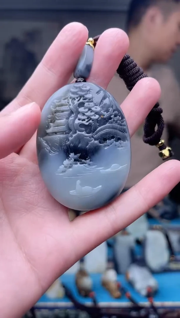 和田玉未镶嵌挂件1