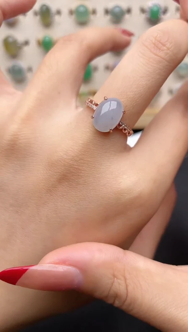 【闪购商品】翡翠戒指银S925镶嵌一物一证一礼盒