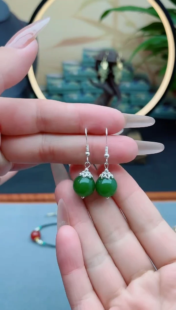 玛瑙/玉髓耳饰银S925镶嵌8895