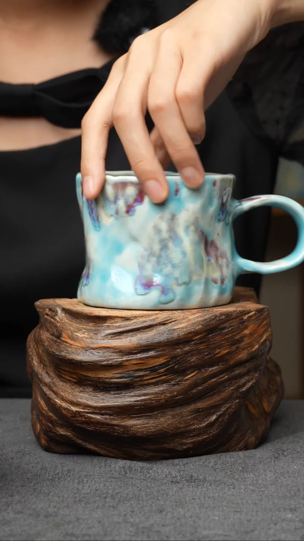 杯子260景德镇手创颜色釉杯（食品级）带冰裂纹