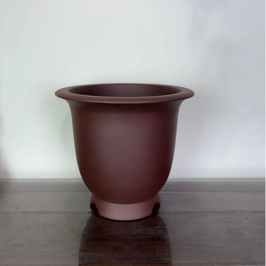 宜兴林家紫砂蕙兰建兰君子兰花专用花盆{新款金钟高足款}