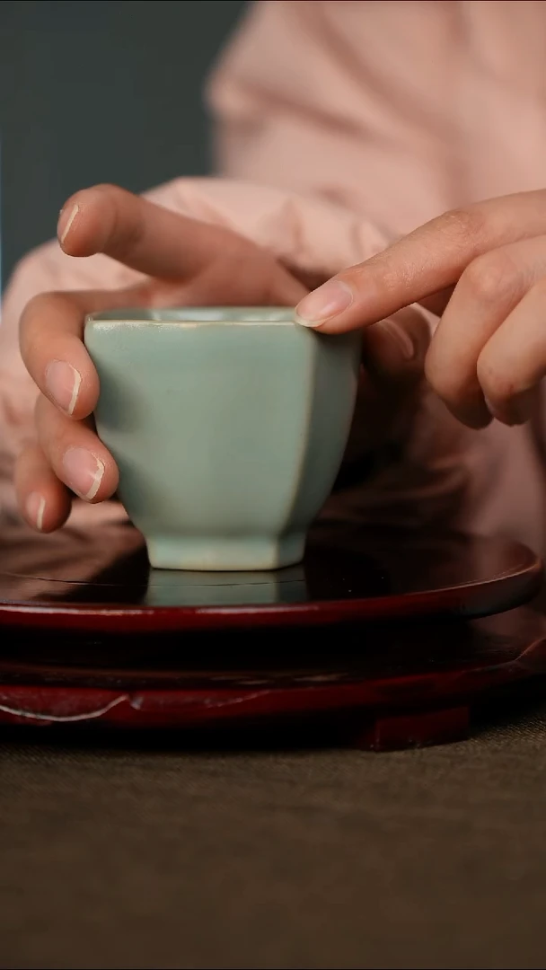 全品 四方杯 支钉烧 仿古釉