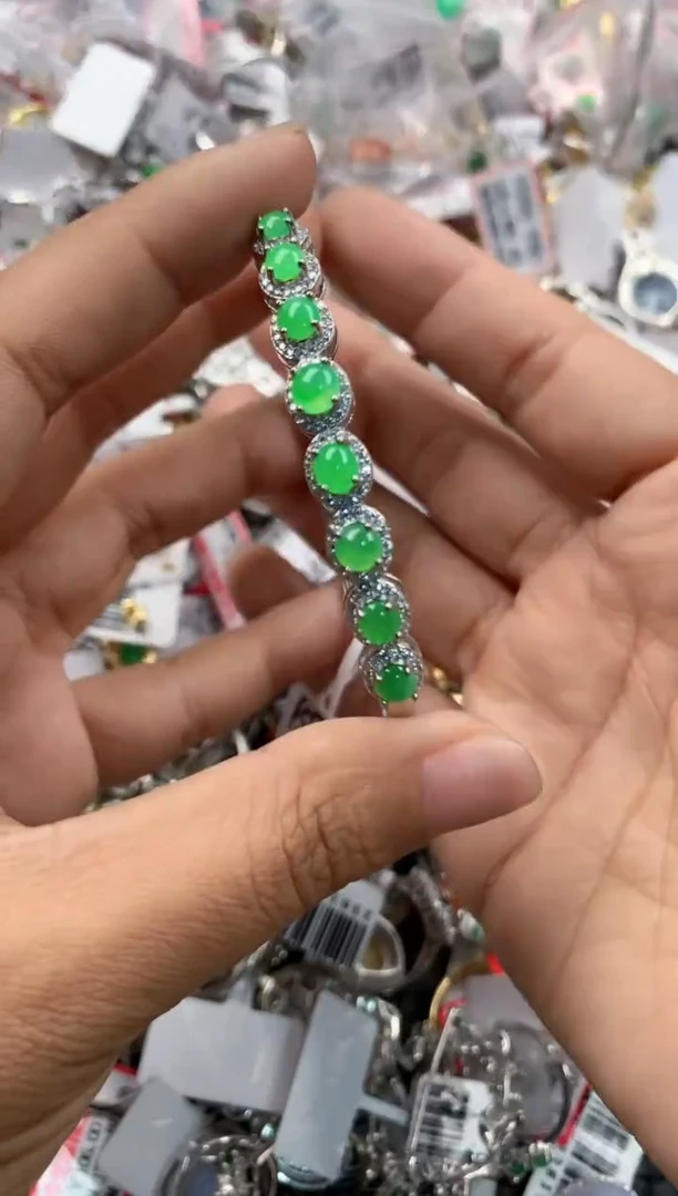 银S925镶嵌戒指翡翠888               7