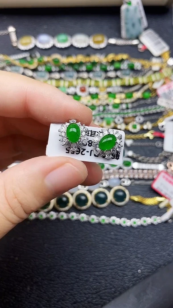 银S925镶嵌戒指翡翠1