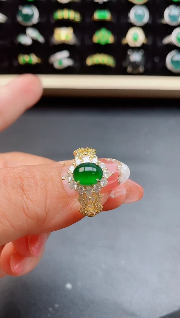 【闪购商品】翡翠戒指银S925镶嵌12121